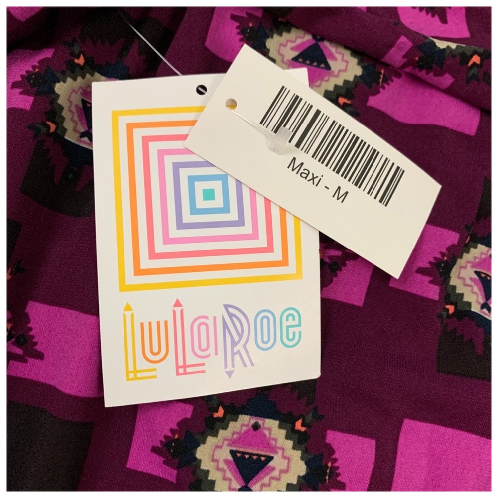 LULAROE Berry Tribal Print Design Full Length LuLaRoe Maxi Skirt Size M NWT